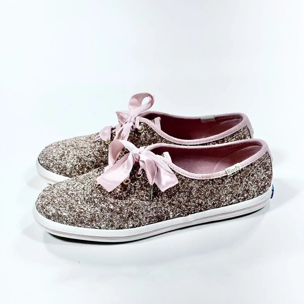 Kate Spade X Keds Champion rose gold glitter wedding sneaker shoes 6